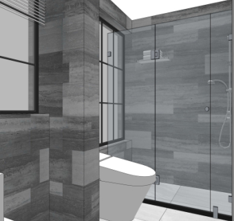 现代浴室卫生间su模型