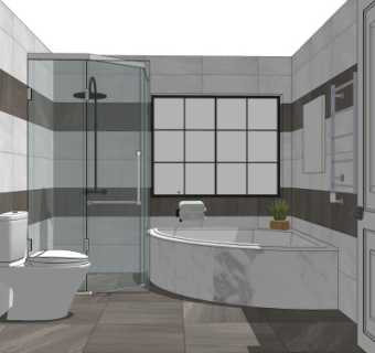 现代浴室卫生间su模型