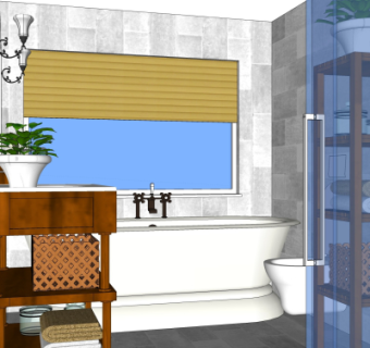 现代浴室卫生间su模型