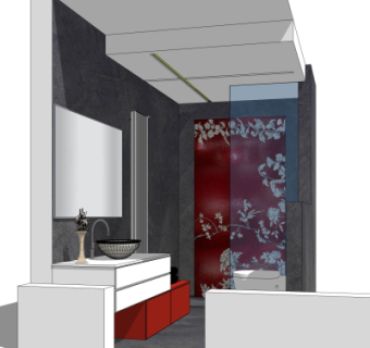 现代浴室卫生间su模型