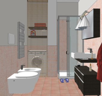 现代浴室卫生间su模型