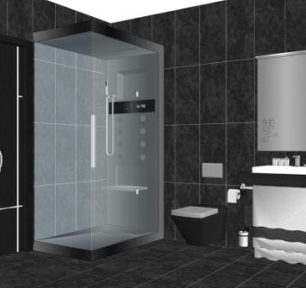 现代浴室卫生间su模型