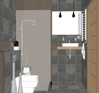 现代浴室卫生间su模型