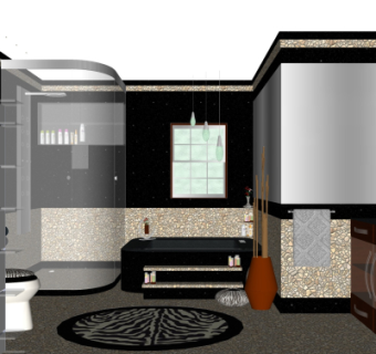 现代浴室卫生间su模型