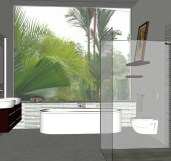 现代浴室卫生间su模型