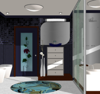 现代浴室卫生间su模型