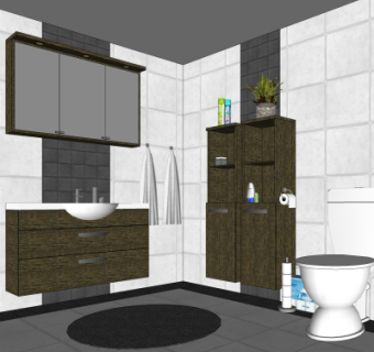 现代浴室卫生间su模型