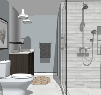 现代浴室卫生间su模型