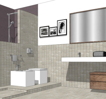 现代浴室卫生间su模型