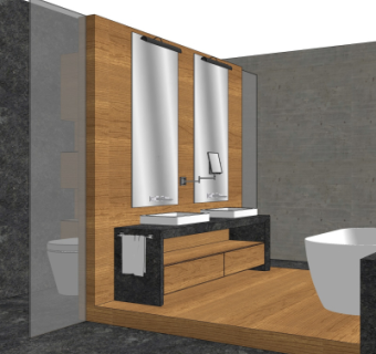 现代浴室卫生间su模型