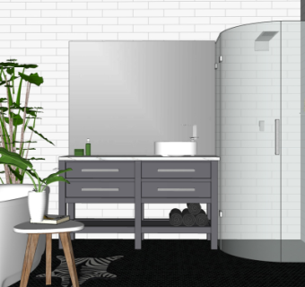 北欧浴室卫生间su模型