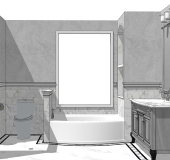 欧式浴室卫生间su模型