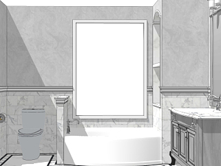 欧式浴室卫生间su模型