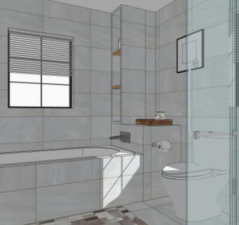 现代浴室卫生间su模型