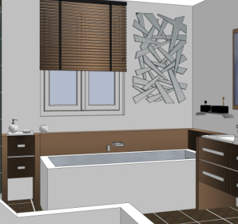 现代浴室卫生间su模型