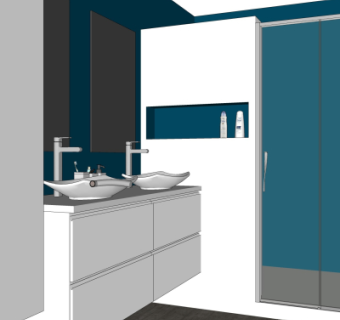 现代浴室卫生间su模型