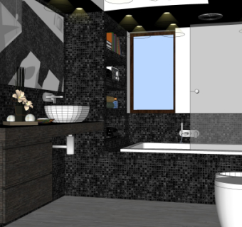 现代浴室卫生间su模型