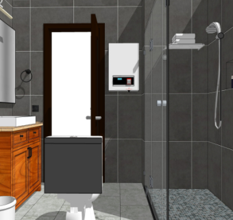 现代浴室卫生间su模型