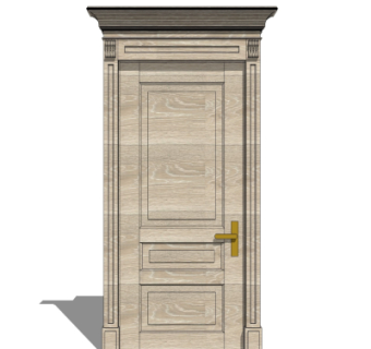 欧式实木平开门su模型