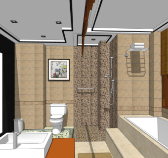 现代浴室卫生间su模型