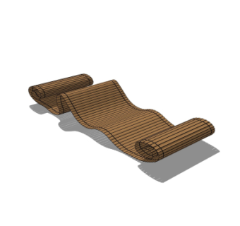 中式竹简摆件su模型