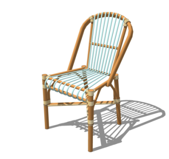 现代竹制户外椅su模型