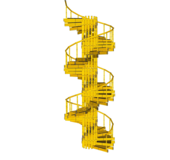 自然风竹子螺旋楼梯su模型