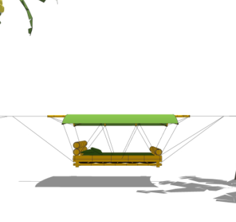 现代竹制吊床su模型