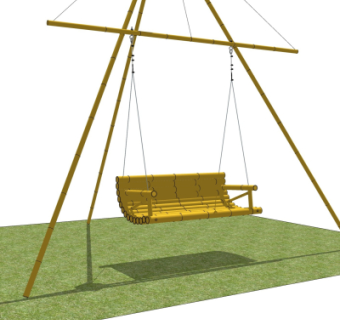 现代竹子吊椅su模型