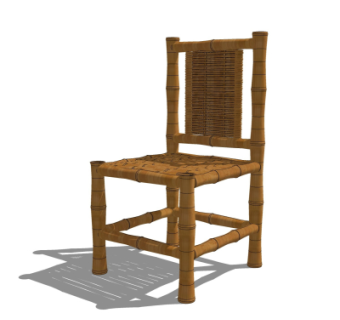 自然风竹子单椅su模型