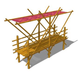 自然风竹子走廊免费su模型