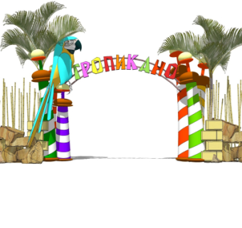 现代动物园门头su模型