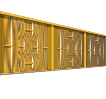 自然风竹子围栏su模型