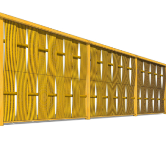 自然风竹子围栏su模型