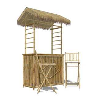 自然风吧台吧椅su模型