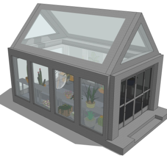 现代温室大棚免费su模型