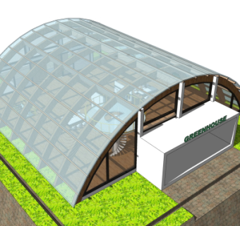 现代温室大棚免费su模型