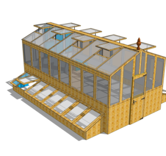现代温室大棚免费su模型