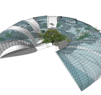 现代温室大棚免费su模型