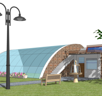 现代温室大棚免费su模型