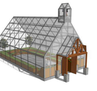 现代温室大棚免费su模型