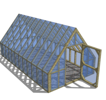 现代温室大棚免费su模型