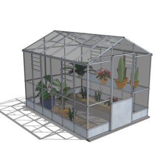 现代温室大棚免费su模型