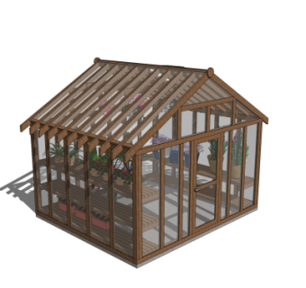 现代温室大棚免费su模型