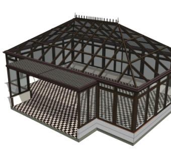 现代温室大棚免费su模型