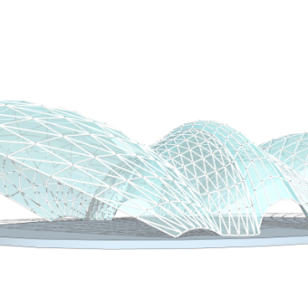 现代钢结构雨棚su模型