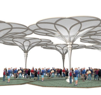 现代雨棚su模型