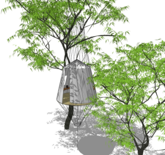 现代树屋su模型