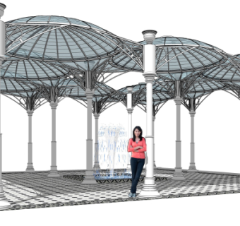 欧式雨棚su模型