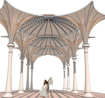 欧式雨棚su模型